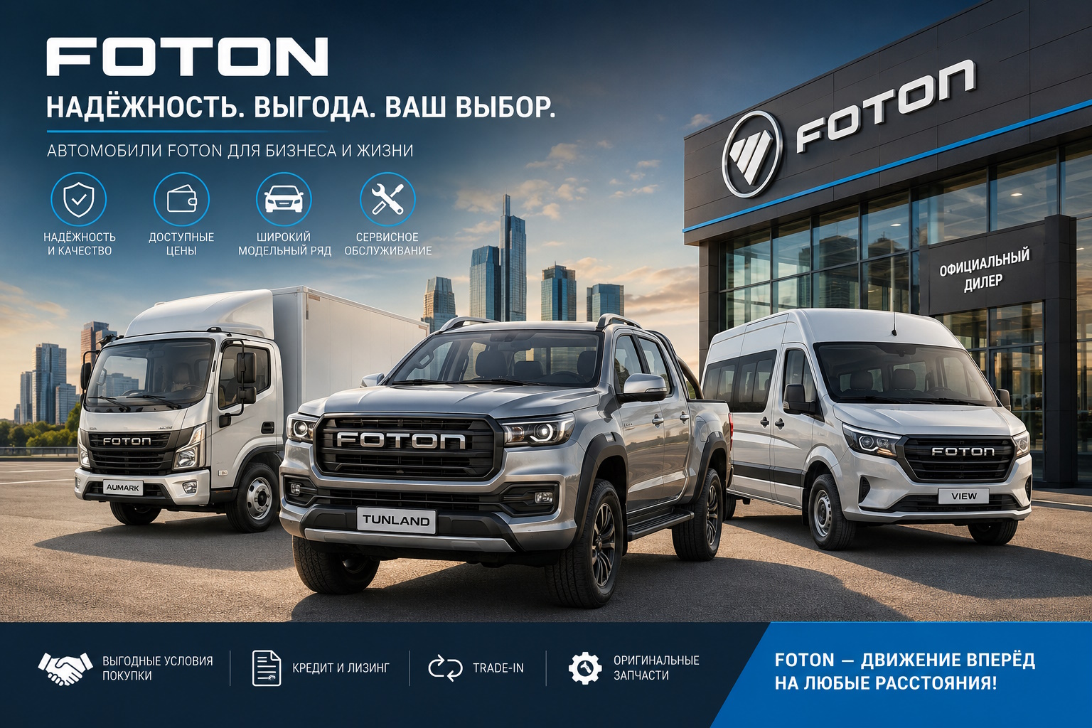 Автомобили FOTON в России: надёжность, современные технологии и выгодные условия покупки